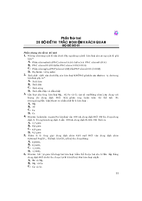 20 bộ đề thi trắc nghiệm khách quan đại học môn hóa